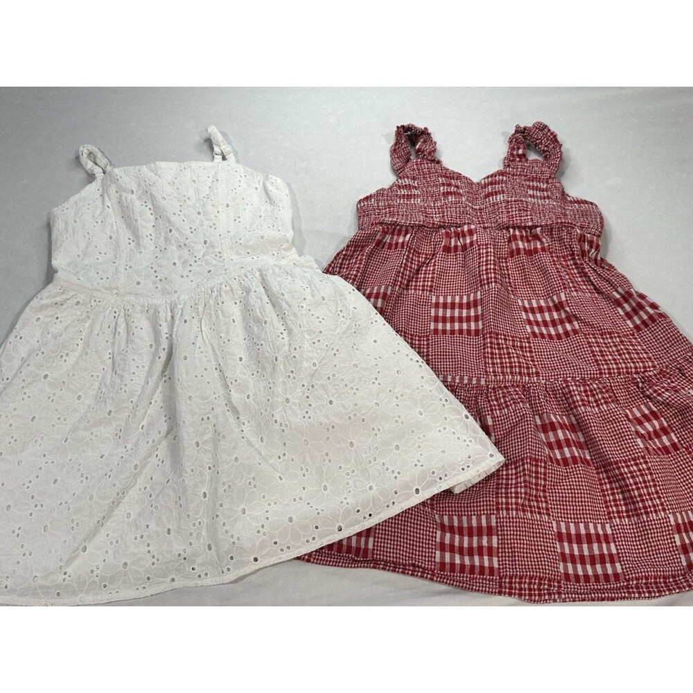 Girls Size 8 Sundress Lot of 2, Art Class Eyelet & Cat & Jack Red Gingham